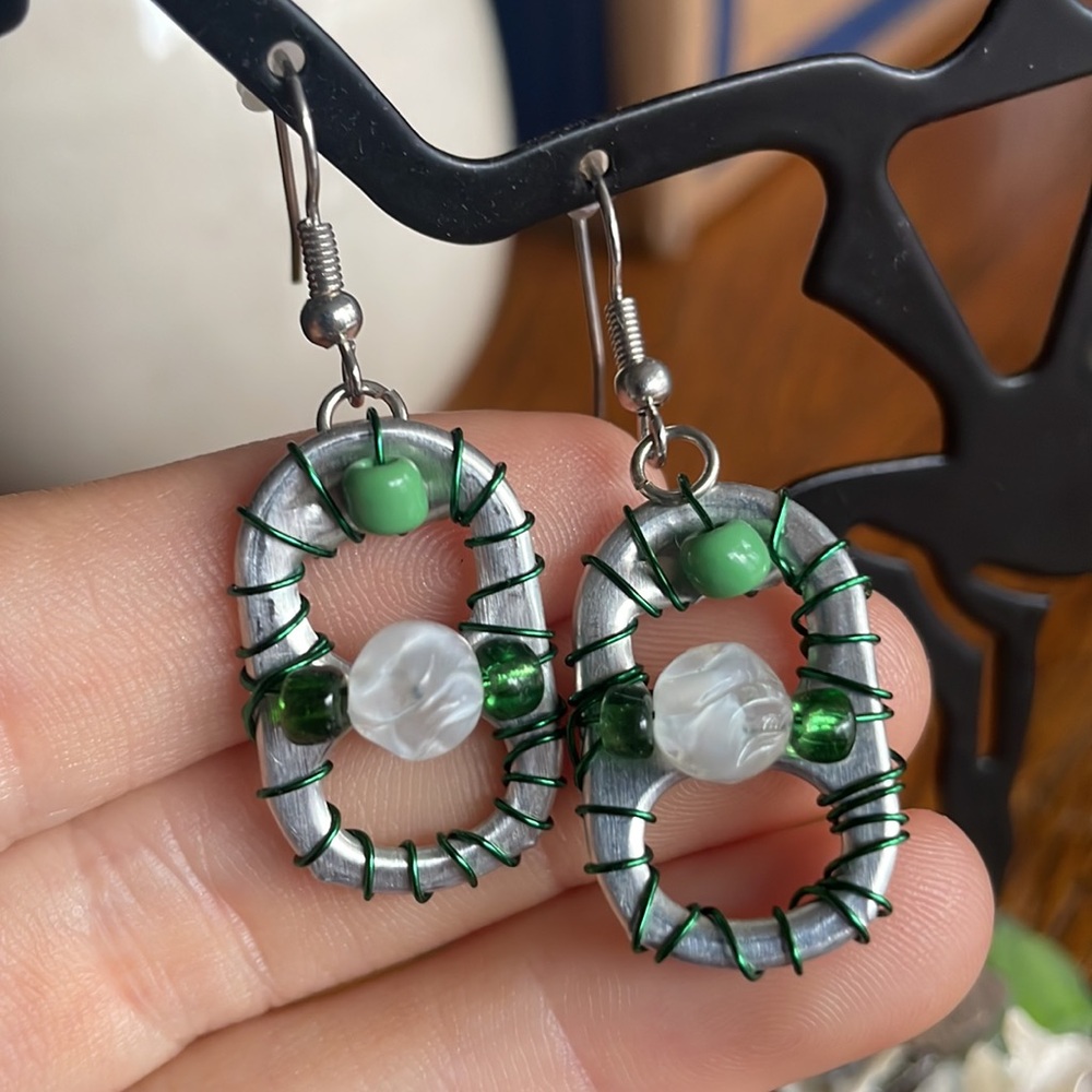 Pop Top Upcycled Earrings by EKA ask for in show!